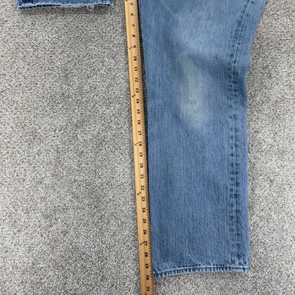 Levis 501 Jeans Mens 38x30 Blue Original Straight Button Fly Whiskered Workwear - Picture 9 of 11